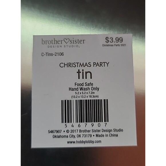 Christmas Party Tin Food Safe Set Of Two - Picture 8 of 10